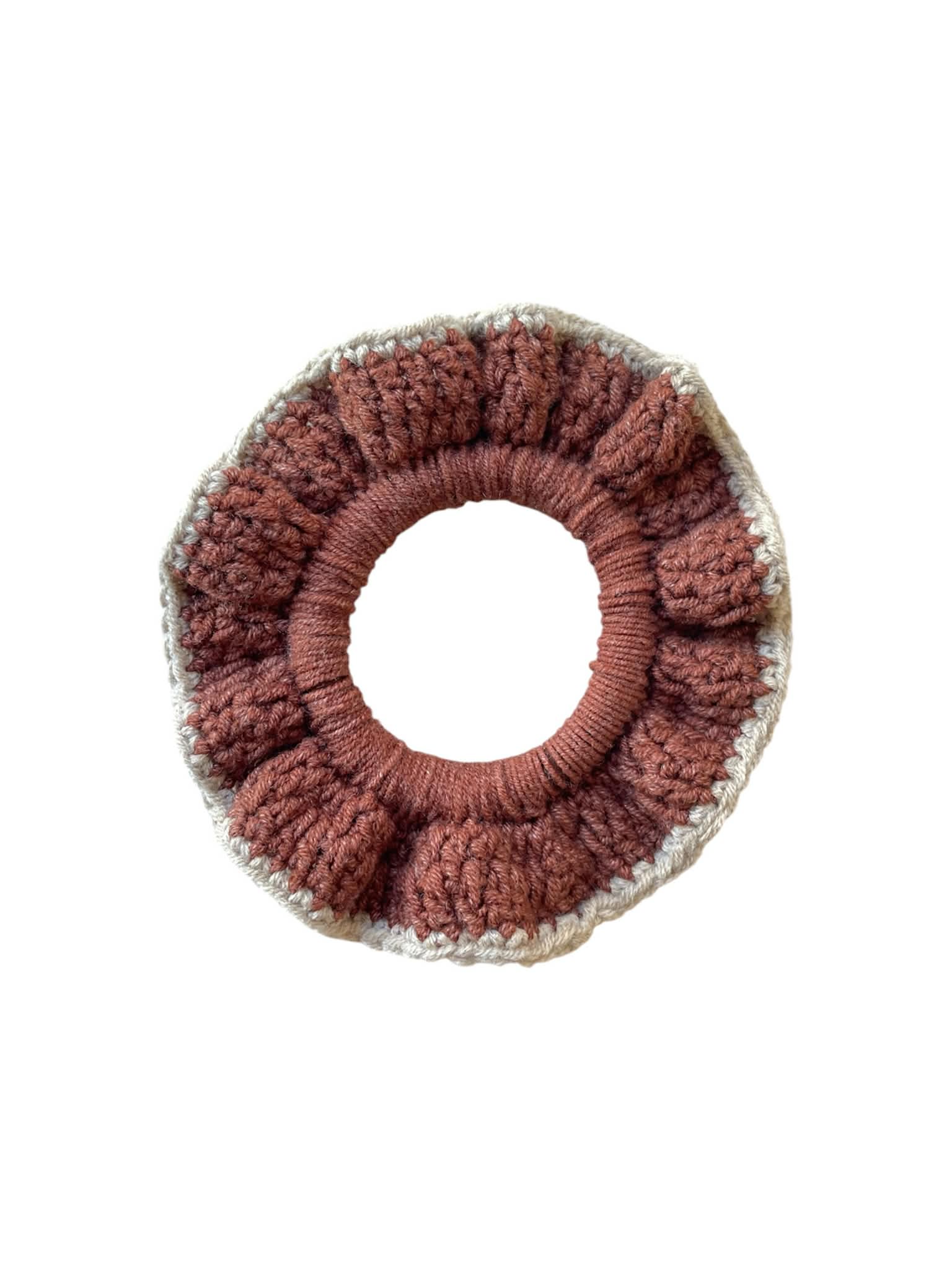 Scrunchie - Crochet Καφέ / Μπεζ