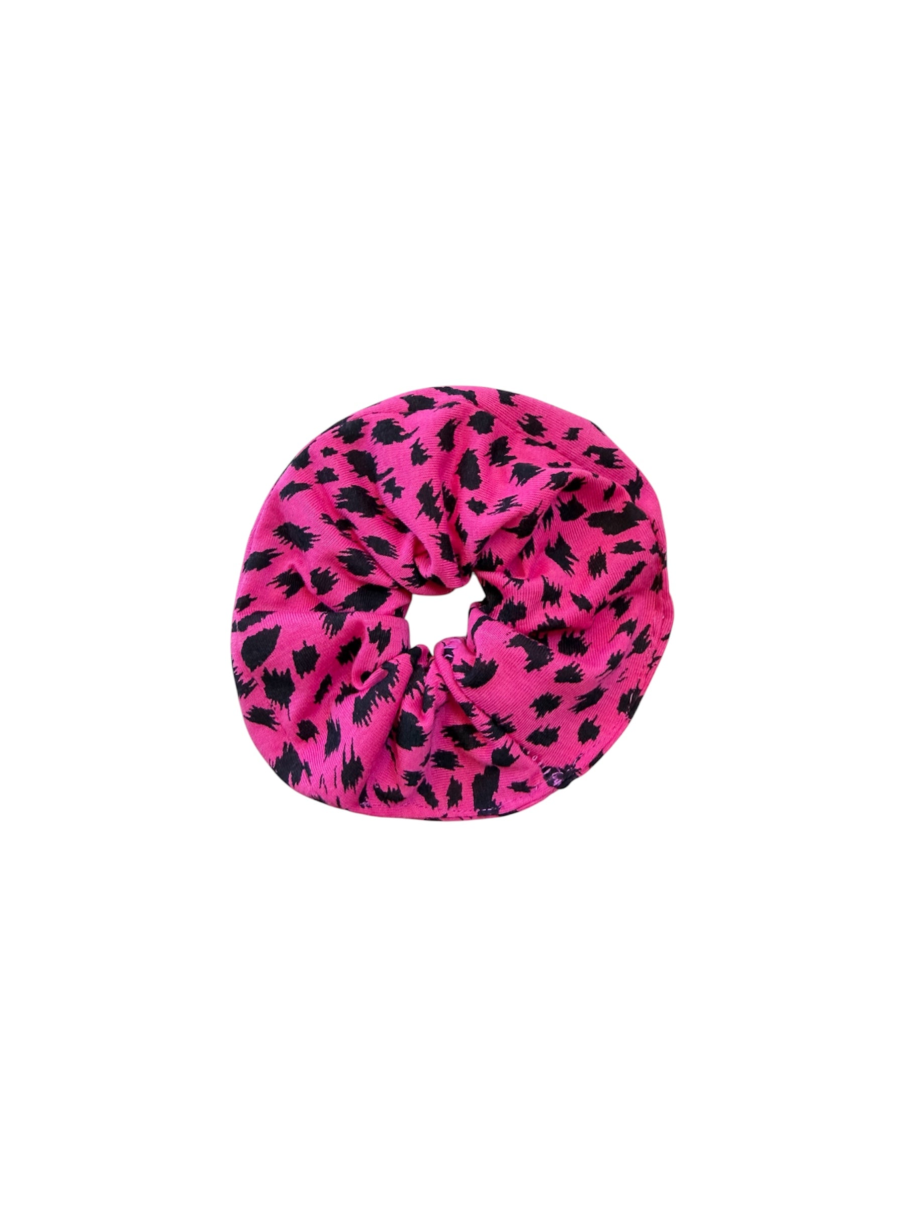 Scrunchie Υφασμάτινο Λεοπάρ Ροζ