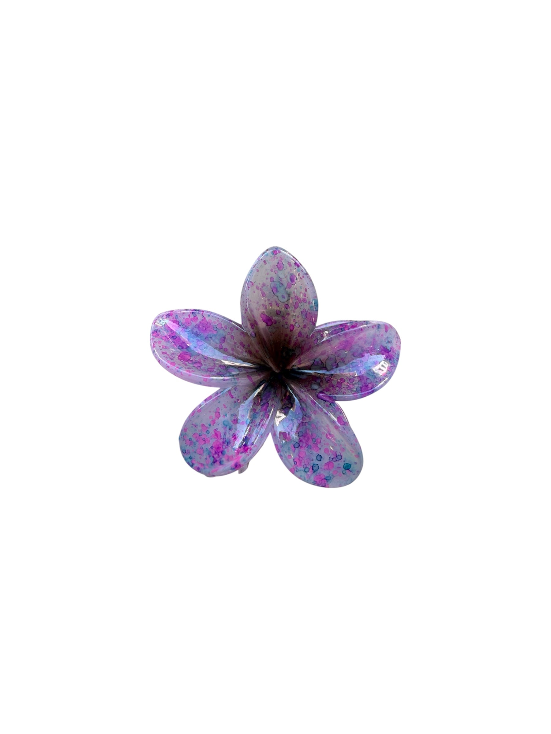 Hair Clip Pink Blue Flower