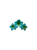 Hair Clip Blue Green Flowers