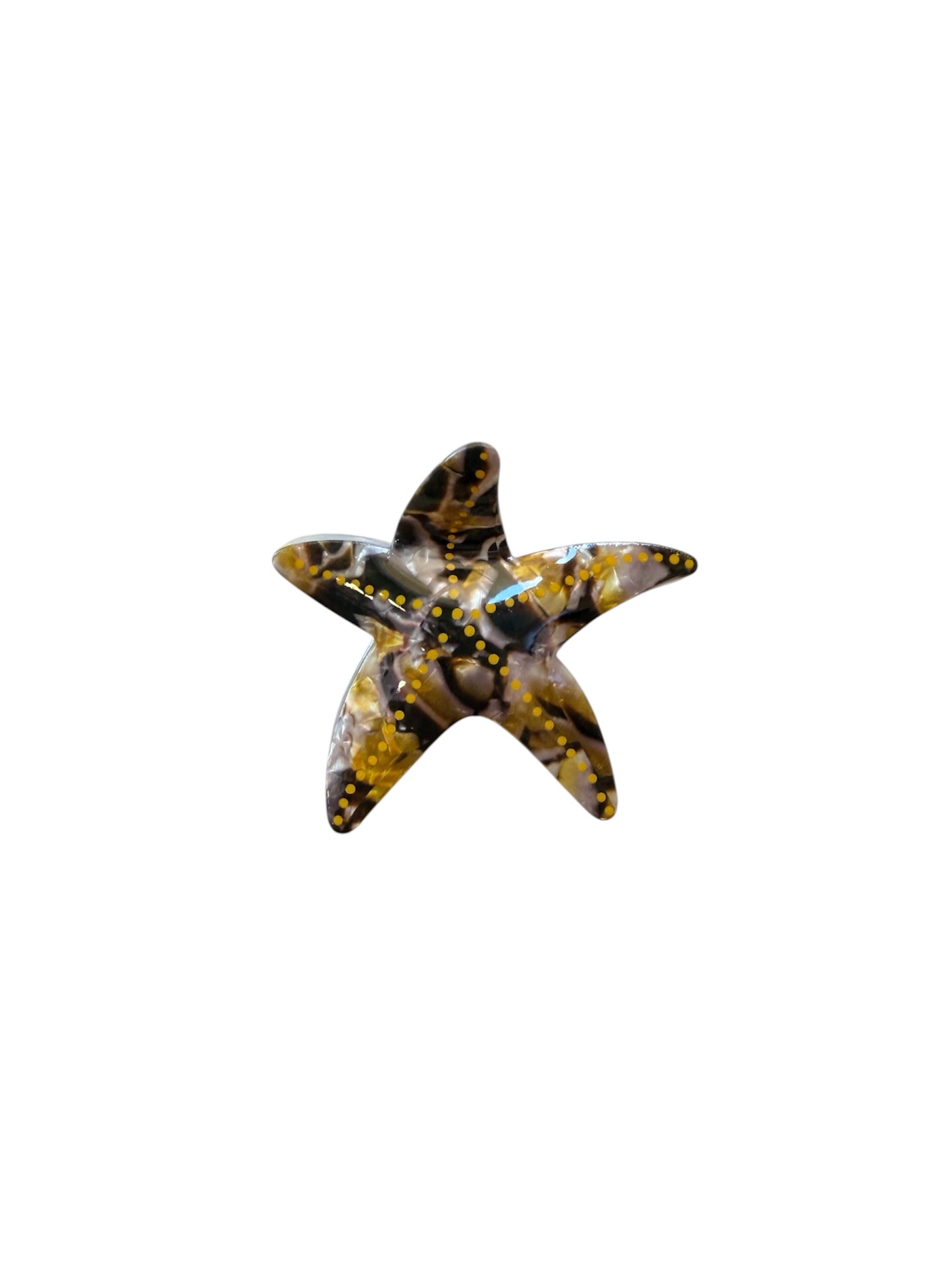 Hair Clip Starfish Black-Yellow
