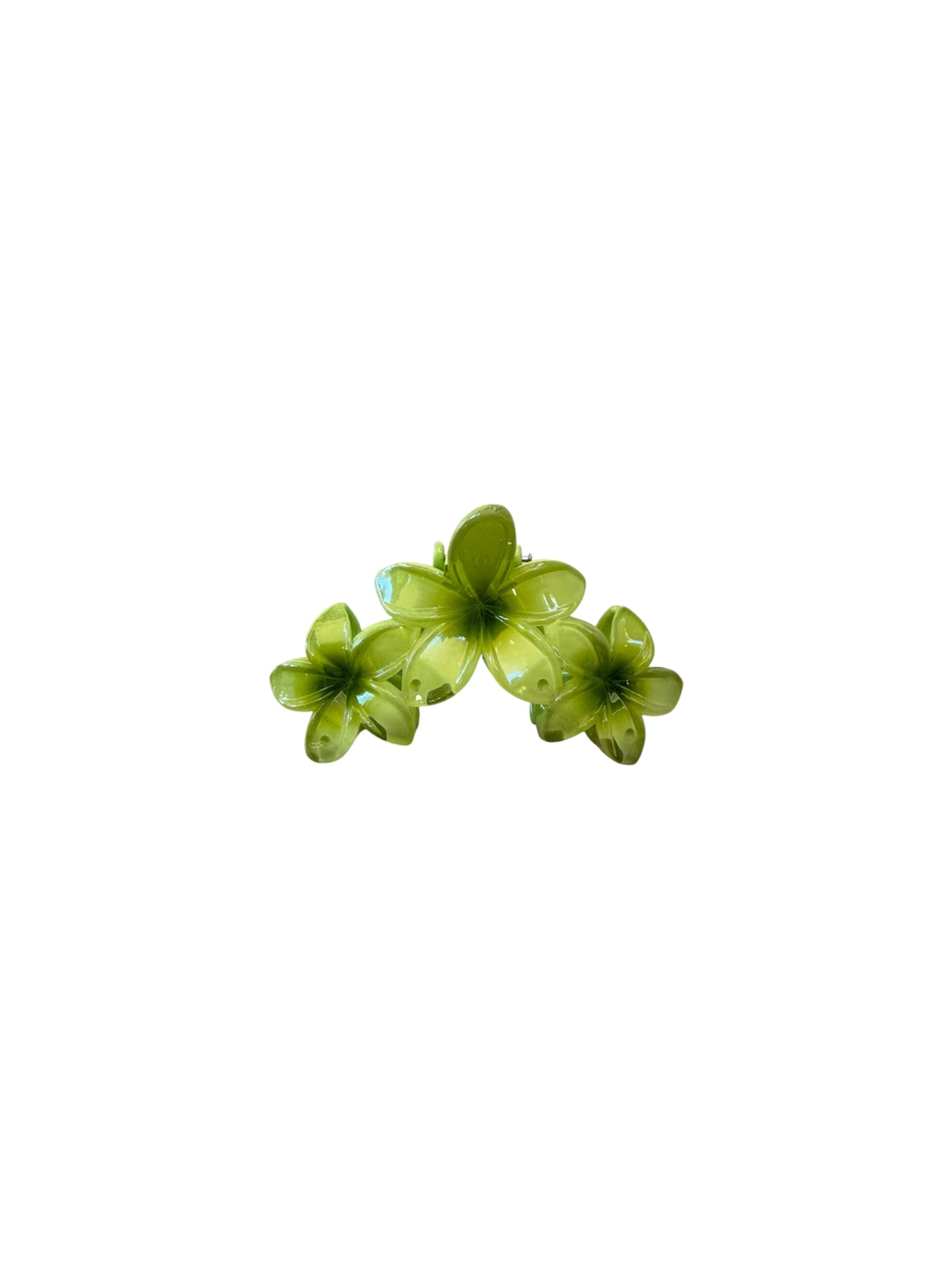 Hair Clip Green Flowers