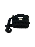 Knitted Bag Μαύρη Με Λουράκι